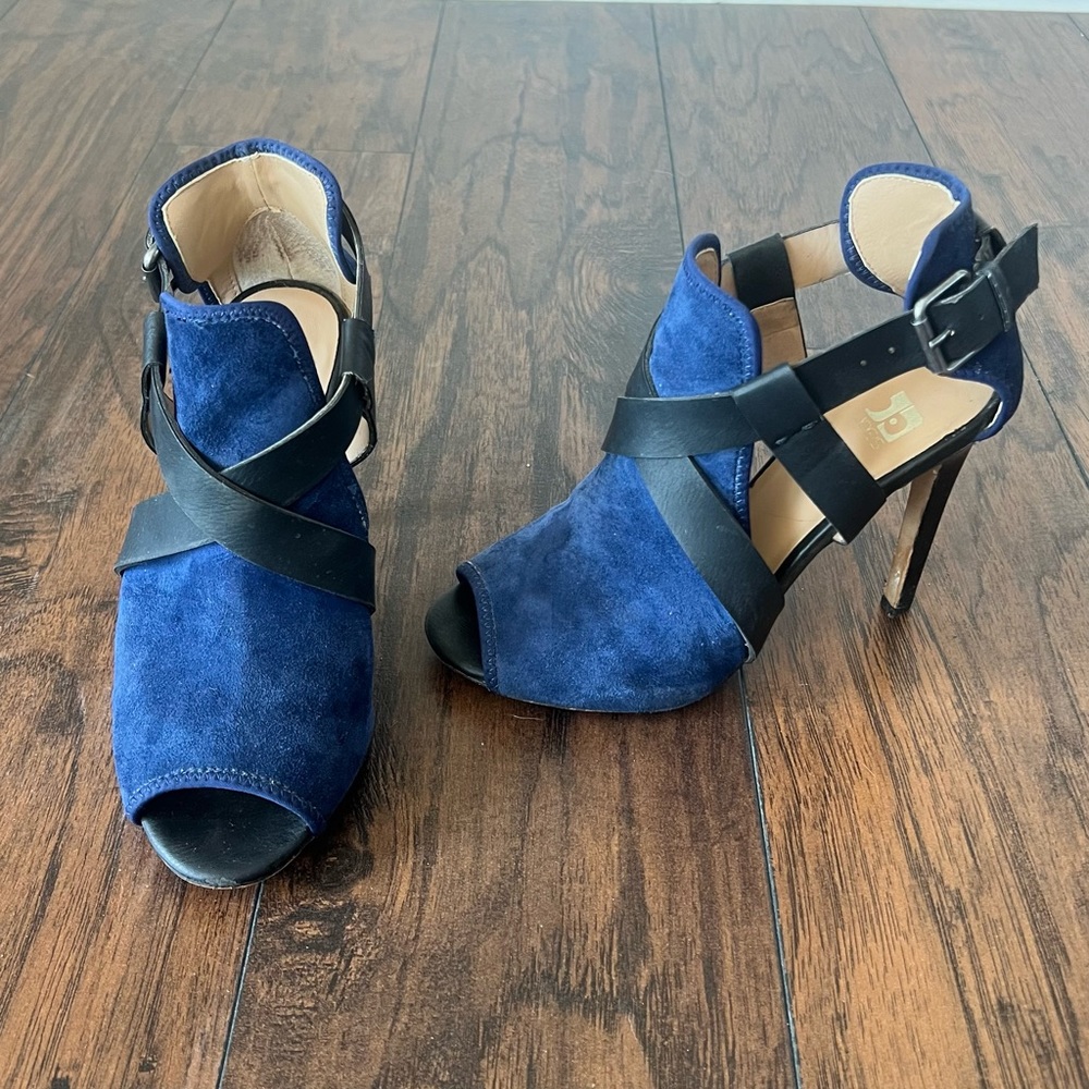 Joe’s Jeans peep toe ankle boot stiletto strappy